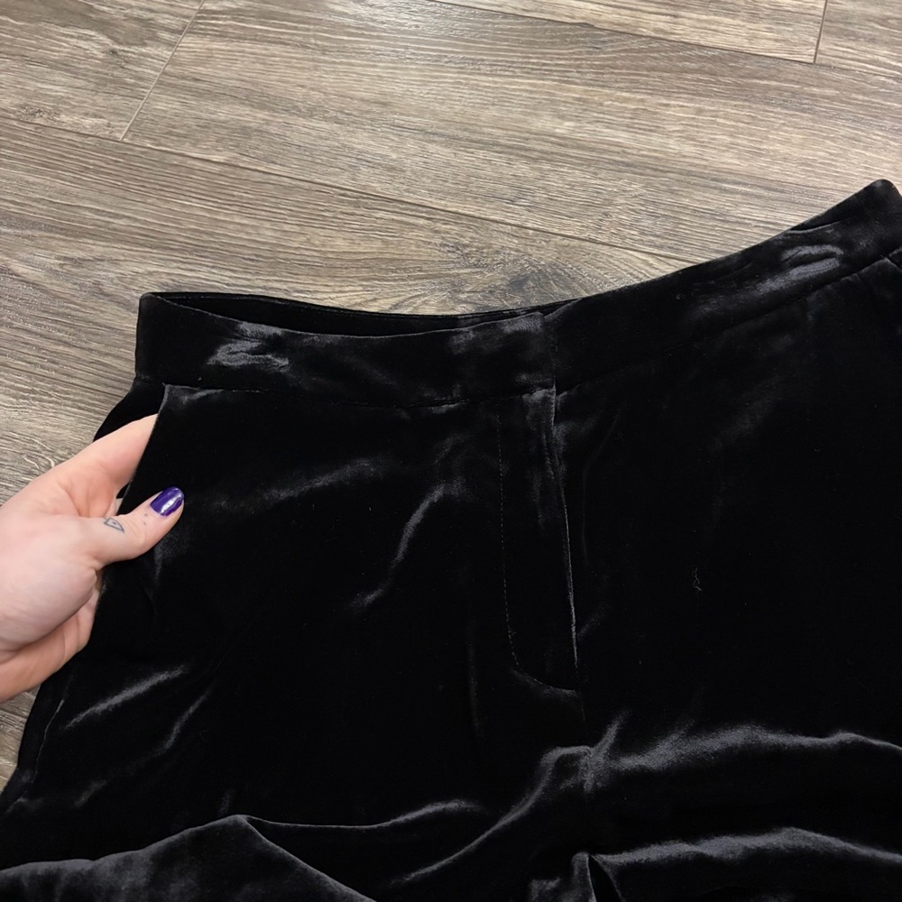 NWT Boden Velvet Silk Wide Leg High-Rise Trousers (Black) Size 10 - Picture 5 of 9